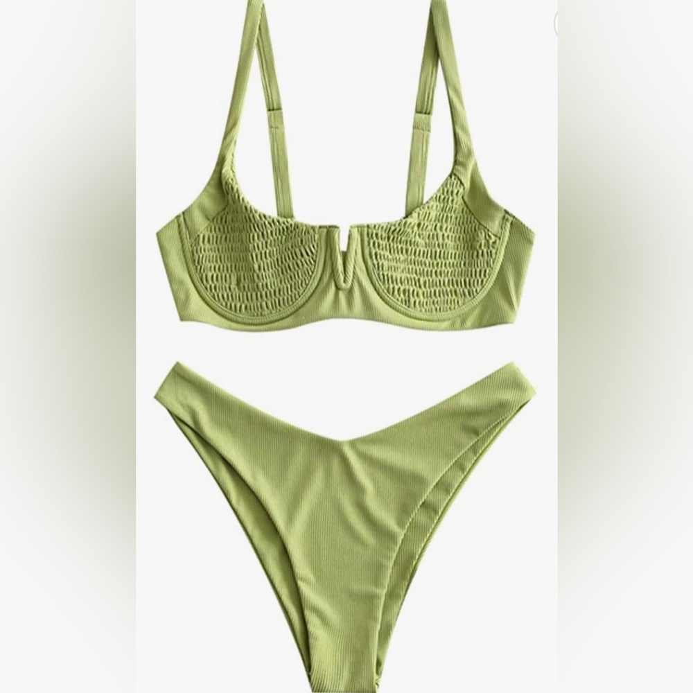 NWT Zaful Ribbed Bikini 2pc - Picture 5 of 8